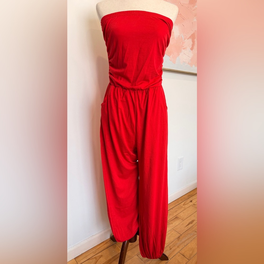Red Jumpsuit Pants Large